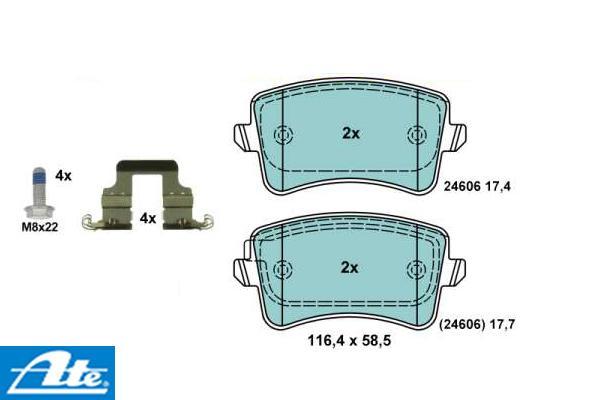 Brzdové platničky ATE Ceramic pre kotúč 300mm a 330mm zadné 13.0470-2747.2
