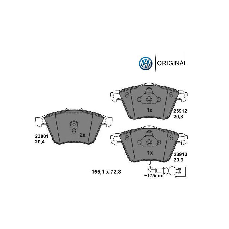Brzdové platničky pre kotúč 345x30mm predné so senzorom Originál Volkswagen 8J0698151F