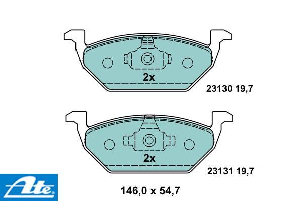 Brzdové platničky ATE Ceramic pre kotúč 256 a 280mm predné 13.0470-7111.2