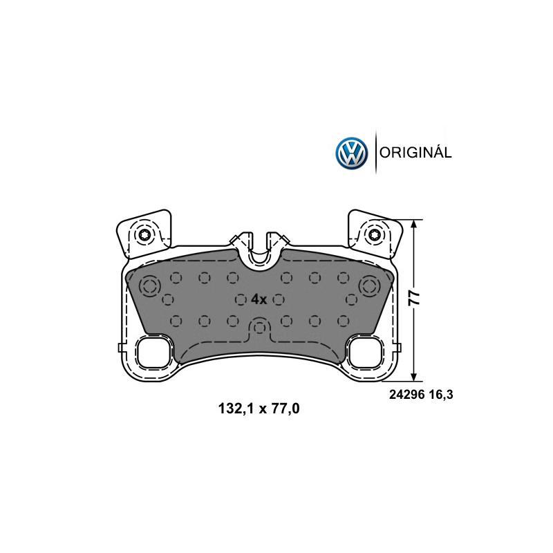 Brzdové platničky pre kotúč 358mm zadné Originál Volkswagen 7L0698451E