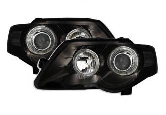 Design black svetlomety angel eyes VW PASSAT 3C