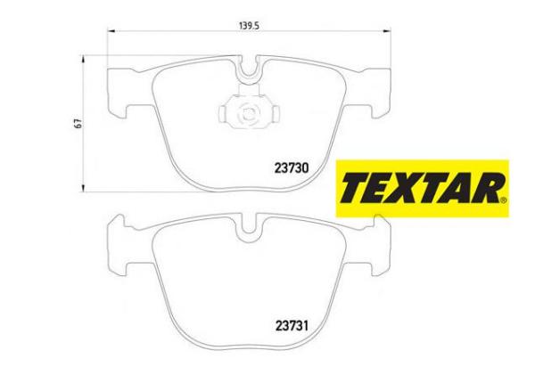 Brzdové platničky TEXTAR zadná náprava (535d, 540i, 545i, 550i) 2373001