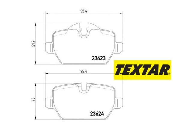 Brzdové platničky TEXTAR zadná náprava (316i, 318i, 318d, 320i) 2362303