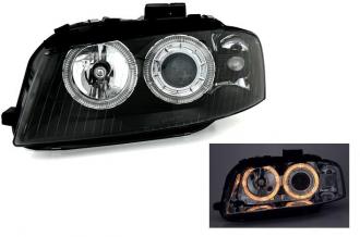 Design svetlomety angel eyes AUDI A3 black