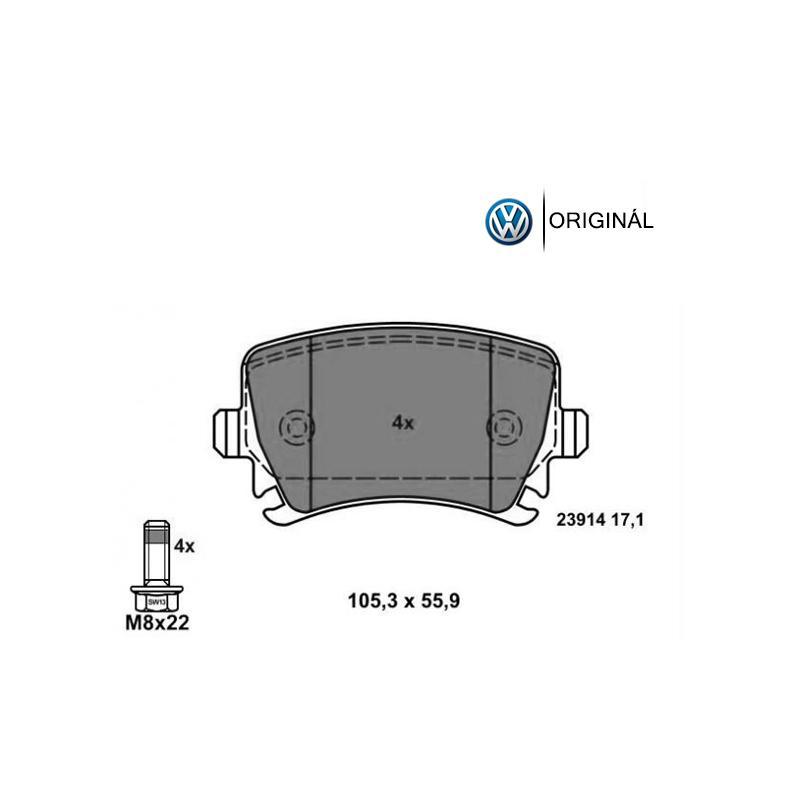 Brzdové platničky pre kotúč 310x22mm zadné Originál Volkswagen 1K0698451K