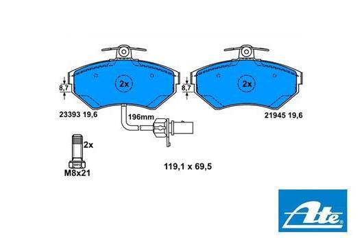 Brzdové platničky pre kotúč 280mm predné so senzorom ATE 13.0460-2837.2