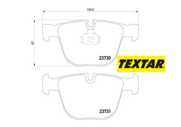 Brzdové platničky TEXTAR zadná náprava (30dX, 35dX, 35iX, 50ix, M50dX) 2373001