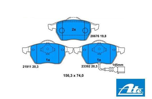 Brzdové platničky pre kotúč 288 a 312mm predné so senzorom ATE 13.0460-7122.2