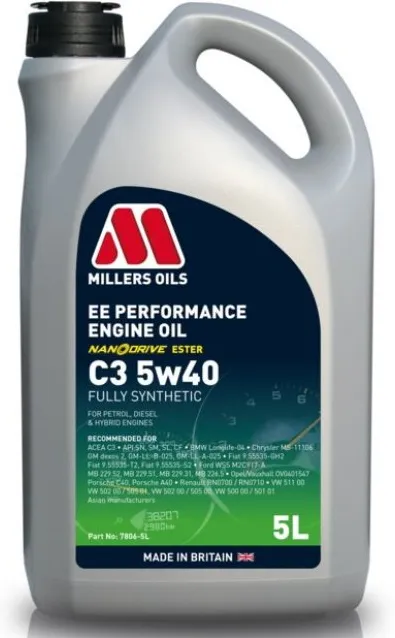 MILLERS OILS EE Performance C3 5W-40 (NANODRIVE) 5L