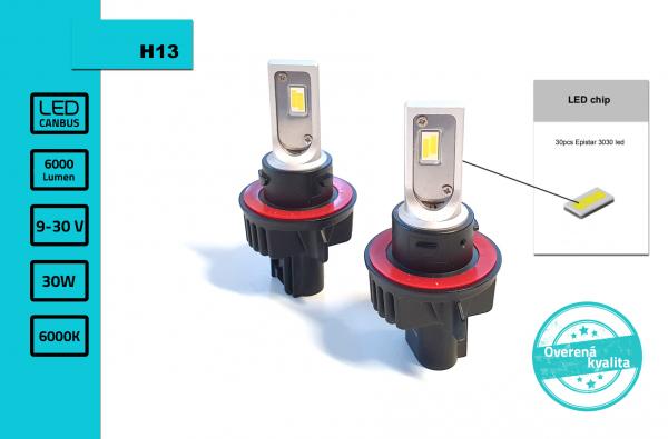 Sada LED žiaroviek H13 vysokovýkonné PowerLED (svietivosť + 250%)