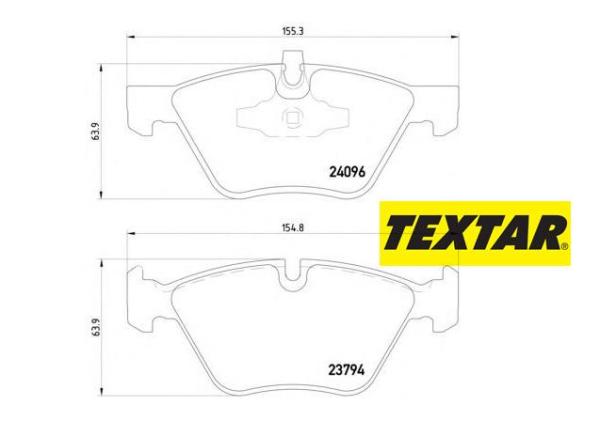 Brzdové platničky TEXTAR predná náprava (316i, 318d, 318i, 320i) 2331303