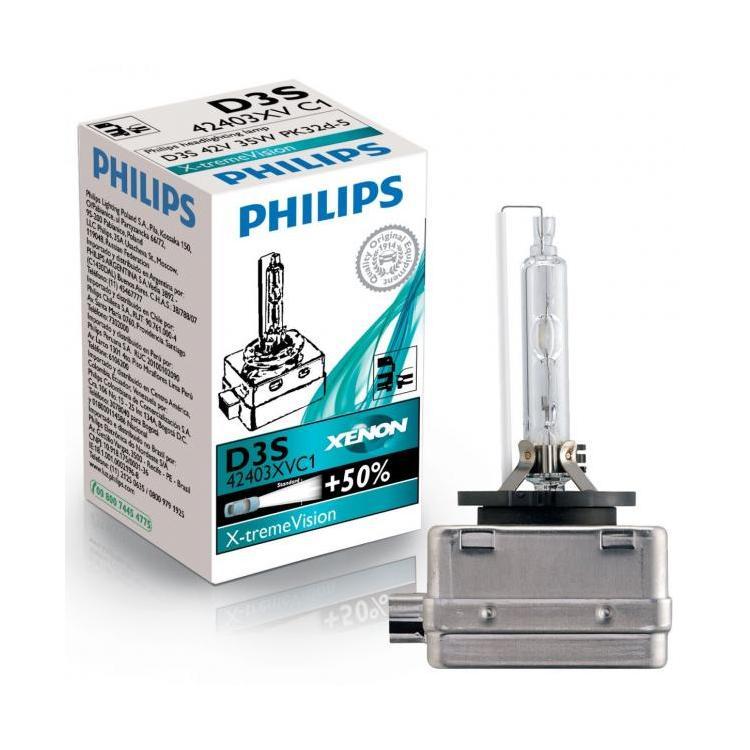 Xenónová výbojka Philips D3S X-treme Vision, 4800K,+50% 12/24V