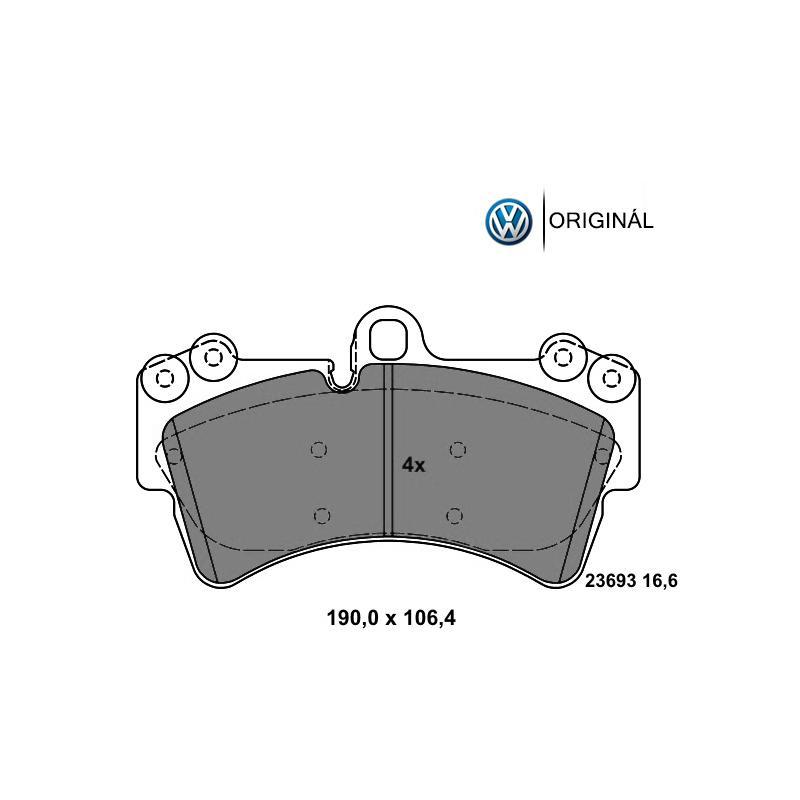 Brzdové platničky pre kotúč 350mm predné Originál Volkswagen 7L0698151E