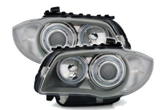 Predné svetlomety BMW 1 E87 E81 - strieborné titan