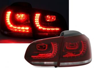 Zadné GTI dizajn LED svetlá VW Golf 6 červeno- biele