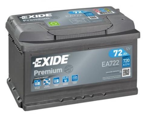 Exide Premium 12V 72Ah 720A, EA722