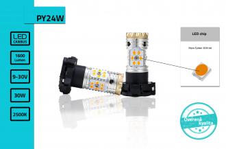 Sada LED žiaroviek PY24W do smeroviek oranžová - SUPER CAN BUS